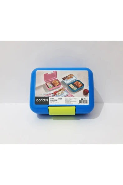 Renkli Çiçekler Beslenme Kabı 19x14x7 CM Okul İçin Bölmeli Beslenme Kutusu - 6