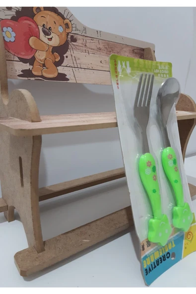 Renkli Çiçekler Bebek Çocuk Için Sevimli Karikatür Çatak Kaşık - 3