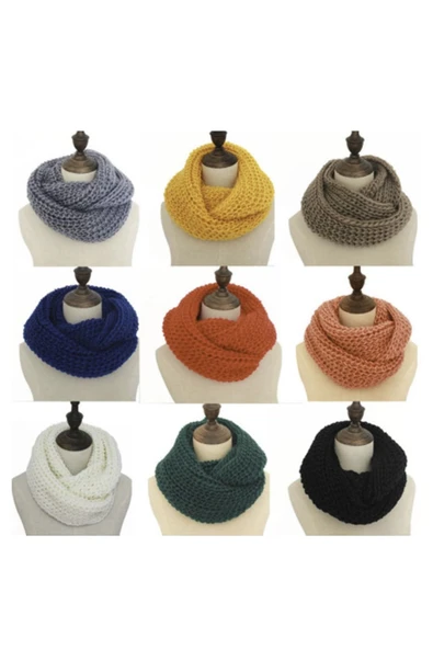 Renkli Çiçekler Yeni Örme Daire Yün Eşarp Şal Kadınlar Moda Sonbahar Kış Aksesuarları Yüksek Kalite - 4