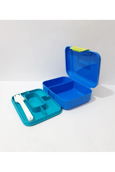 Renkli Çiçekler Beslenme Kabı 19x14x7 CM Okul İçin Bölmeli Beslenme Kutusu - 5