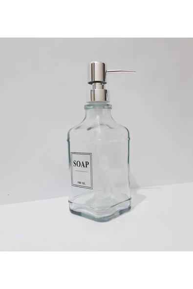 Renkli Çiçekler 500 ML Kare Cam Sıvı Sabunluk - 7