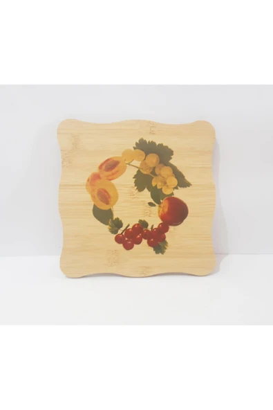 Renkli Çiçekler Desenli Ahşap Nihale 19.5x19.5 CM - 2