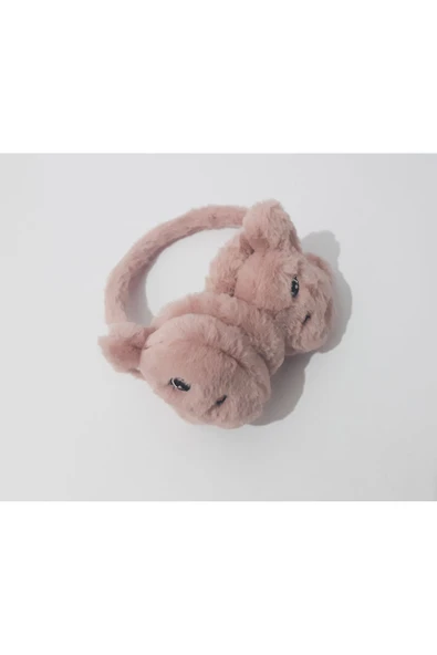 Renkli Çiçekler Peluş Kulaklık Tavşan Figürlü Çocuk Kulaklığı - 5