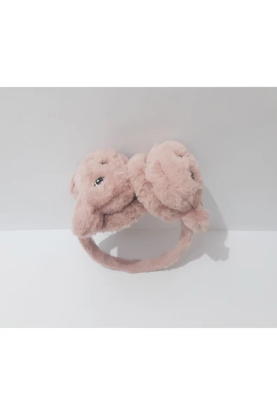 Renkli Çiçekler Peluş Kulaklık Tavşan Figürlü Çocuk Kulaklığı
