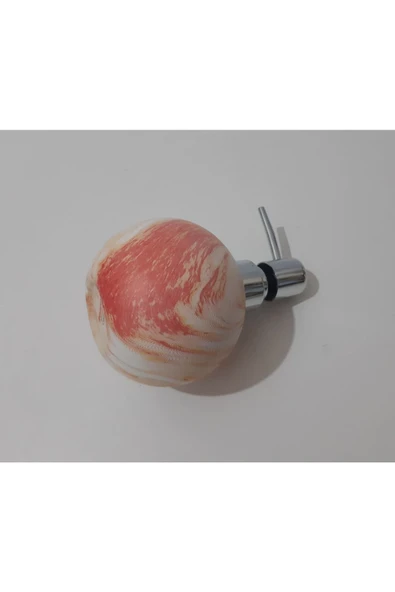 Renkli Çiçekler Mermer Desenli Porselen Yuvarlak Sıvı Sabunluk 15 Cm - 3