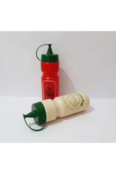 Renkli Çiçekler Ketçap Mayonez Şişesi 650ml 2 Adet - 3