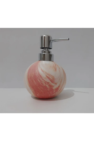 Renkli Çiçekler Mermer Desenli Porselen Yuvarlak Sıvı Sabunluk 15 Cm - 4