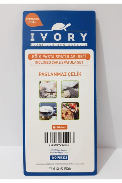 Renkli Çiçekler Paslanmaz Çelik 3 Lü Pasta Seti Eğik Pasta Spatulası Seti Çok Amaçlı Set - 3