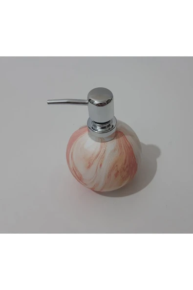 Renkli Çiçekler Mermer Desenli Porselen Yuvarlak Sıvı Sabunluk 15 Cm - 5