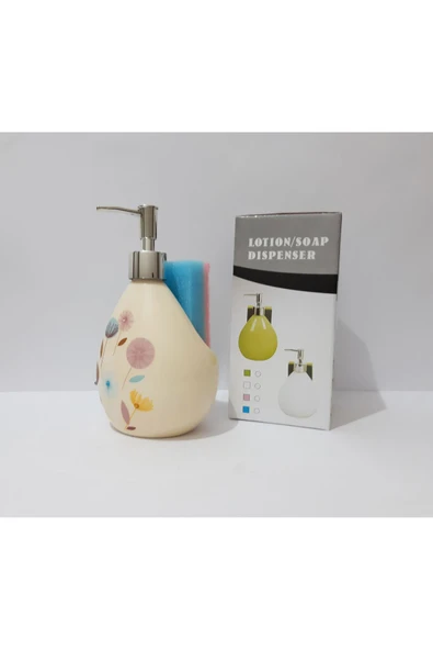 Renkli Çiçekler Desenli Porselen Sıvı Sabunluk 500ml - 5