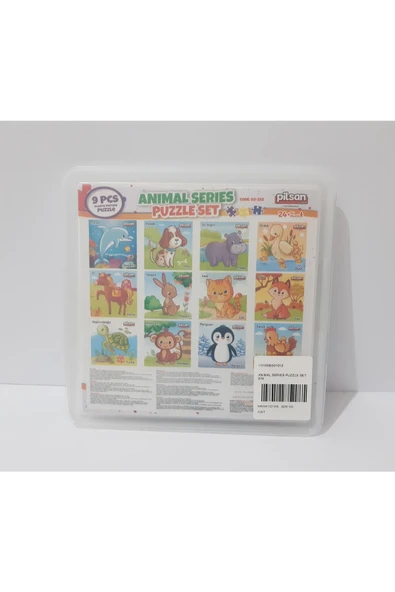 Renkli Çiçekler 9 Parça Puzzle Set Hayvan Serisi - 3