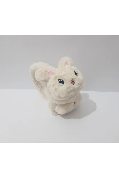 Renkli Çiçekler Peluş Kulaklık Tavşan Figürlü Çocuk Kulaklığı - 5