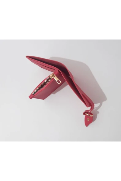 Renkli Çiçekler Kadın Cüzdan 12x10 CM Pembe Renk Kadın Cüzdanı - 7