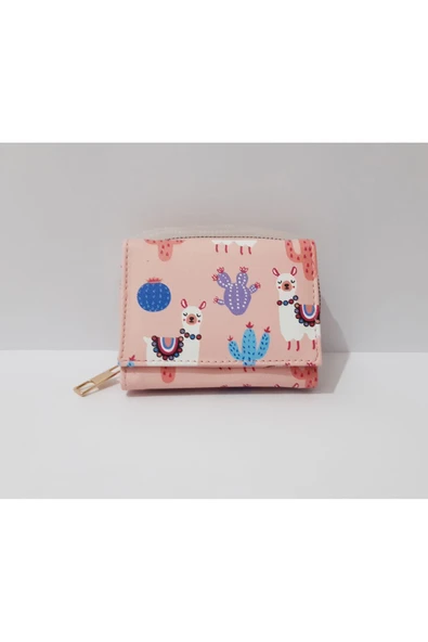 Renkli Çiçekler Çocuk Cüzdan 11x8 CM Pembe Desenli Çocuk Cüzdanı - 2