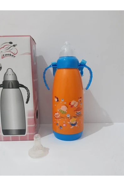 Renkli Çiçekler Biberon Sevimli Karikatür Desenli Bebekler Için Termoslu Biberon - 6