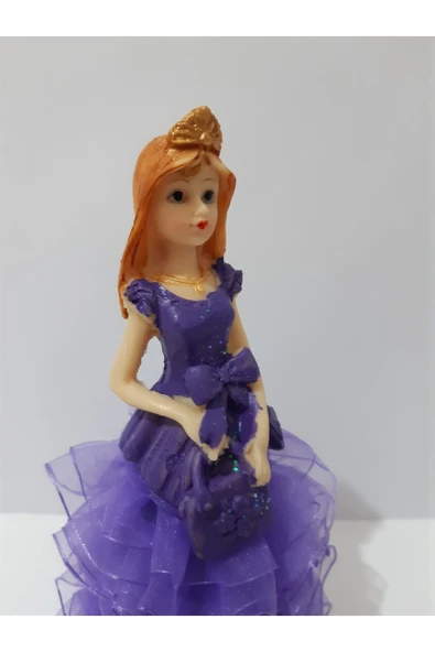 Renkli Çiçekler Biblo 18 Cm Polyester Gelin Biblo - 4