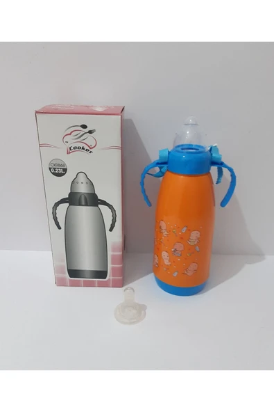 Renkli Çiçekler Biberon Sevimli Karikatür Desenli Bebekler Için Termoslu Biberon - 5