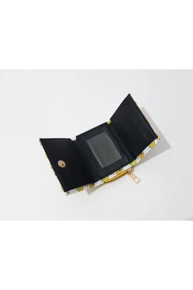 Renkli Çiçekler Çocuk Cüzdan 11x8 Cm Avokado Desenli Çocuk Cüzdanı - 4
