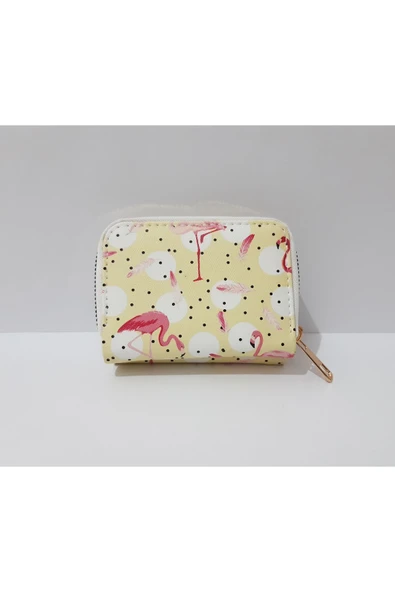 Renkli Çiçekler Çocuk Cüzdan 11x8 CM Flamingo Desenli Çocuk Cüzdanı - 6