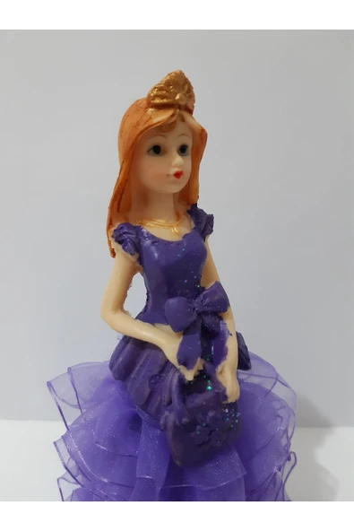Renkli Çiçekler Biblo 18 Cm Polyester Gelin Biblo - 5