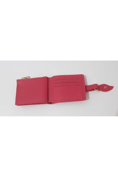 Renkli Çiçekler Kadın Cüzdan 12x10 CM Pembe Renk Kadın Cüzdanı - 6