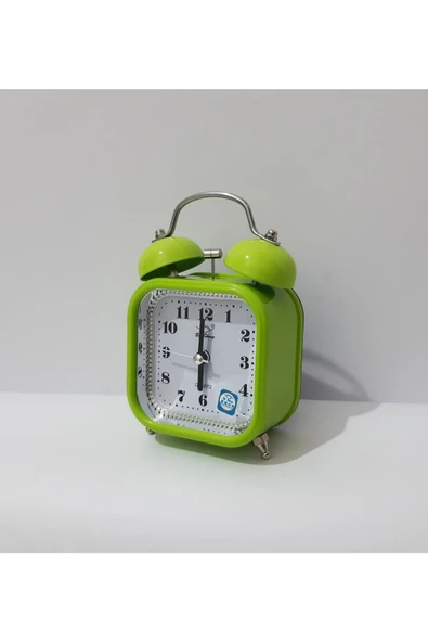 Renkli Çiçekler Saat Masa Saati Kare Mini Çalar Saat - 2
