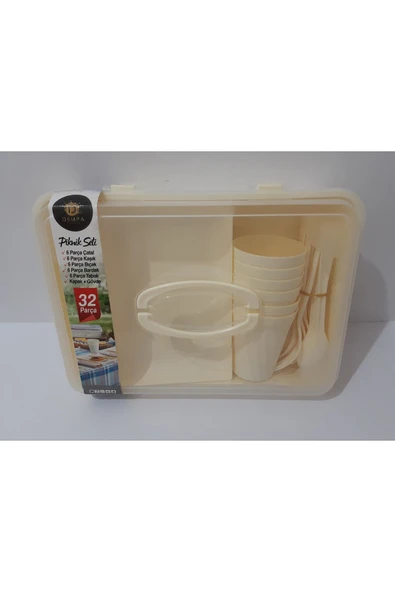 Renkli Çiçekler Piknik Seti 32 Parça Set - 2