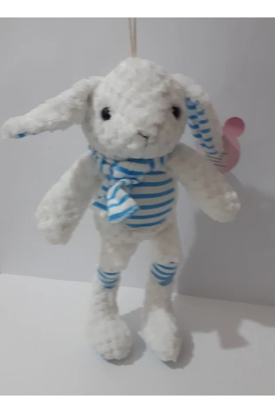 Renkli Çiçekler 33 Cm Peluş Sevimli Tavşan - 4