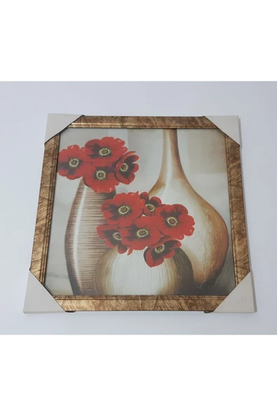 Renkli Çiçekler Çerçeveli Resim Tablo Ev Için Dekorasyon 31.5x31.5 cm - 2