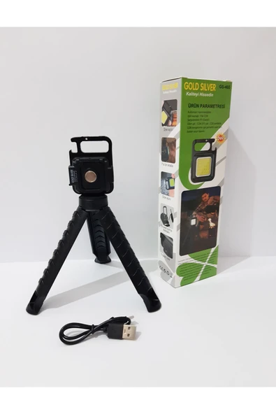 Renkli Çiçekler USB Mıknatıslı Tripotlu Anahtarlık ve Çalışma Feneri Kamp Feneri Çok Amaçlı Fener - 4