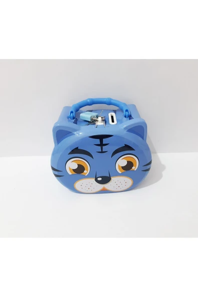 Renkli Çiçekler Metal Kedi Figürlü Kumbara - 2