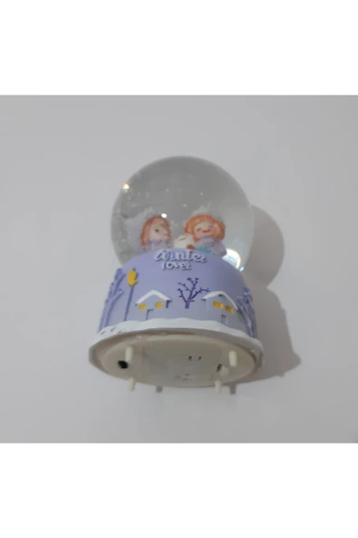 Renkli Çiçekler Müzikli Işıklı Dekoratif Obje Üflemeli Kar Küre - 2