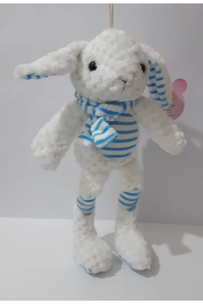 Renkli Çiçekler 33 Cm Peluş Sevimli Tavşan