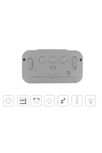 Renkli Çiçekler Dijital Led Çalar Saat Büyük Ekran Sıcaklık Göstergesi Alarm Tarih Saat - 7