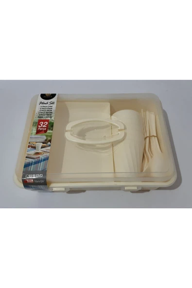 Renkli Çiçekler Piknik Seti 32 Parça Set - 4