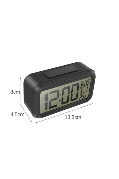 Renkli Çiçekler Dijital Led Çalar Saat Büyük Ekran Sıcaklık Göstergesi Alarm Tarih Saat - 4