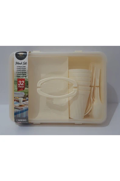 Renkli Çiçekler Piknik Seti 32 Parça Set - 5