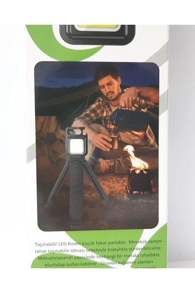 Renkli Çiçekler USB Mıknatıslı Tripotlu Anahtarlık ve Çalışma Feneri Kamp Feneri Çok Amaçlı Fener - 3