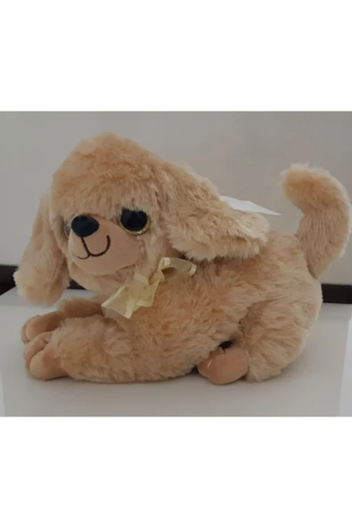 Renkli Çiçekler 24 Cm Peluş Sesli Yatan Oyuncak Köpek Çocuklar Için Hediye