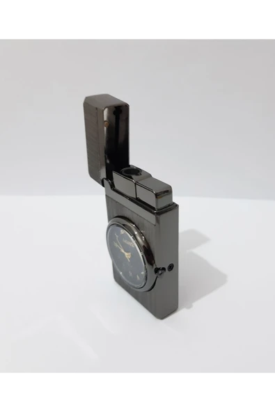 Renkli Çiçekler Metal Saatli Çakmak Cep Saati ve Çakmak 7x3.5x1 CM - 7