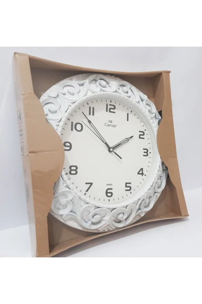 Renkli Çiçekler Duvar saat Beyaz Yuvarlak 35 CM Duvar Saati