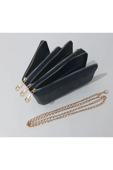 Renkli Çiçekler Kadın Cüzdan 3 Bölmeli Telefon Çanta Cüzdan Kadın Cüzdanı 20x12x5 Cm - 3