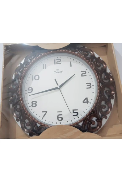 Renkli Çiçekler Duvar Saat Beyaz Yuvarlak 35 CM Duvar Saati - 3