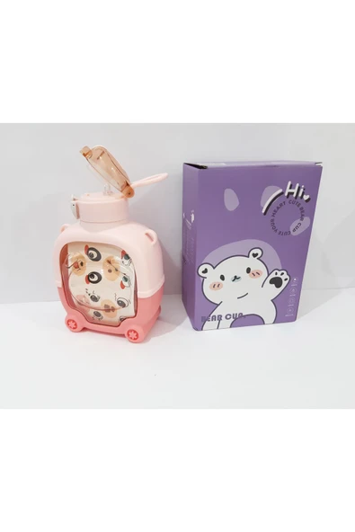 Renkli Çiçekler 950 ML Panda Suluk Matara - 3