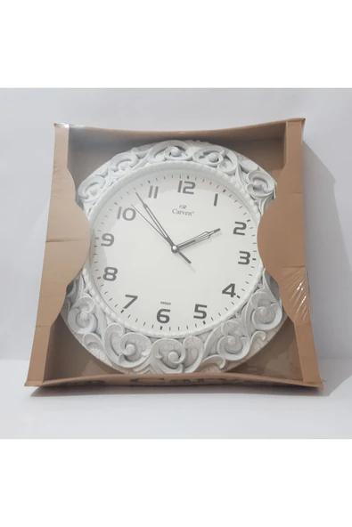 Renkli Çiçekler Duvar saat Beyaz Yuvarlak 35 CM Duvar Saati - 4