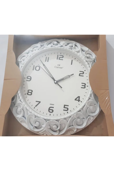 Renkli Çiçekler Duvar saat Beyaz Yuvarlak 35 CM Duvar Saati - 2