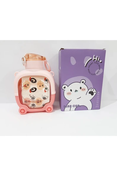 Renkli Çiçekler 950 ML Panda Suluk Matara - 2