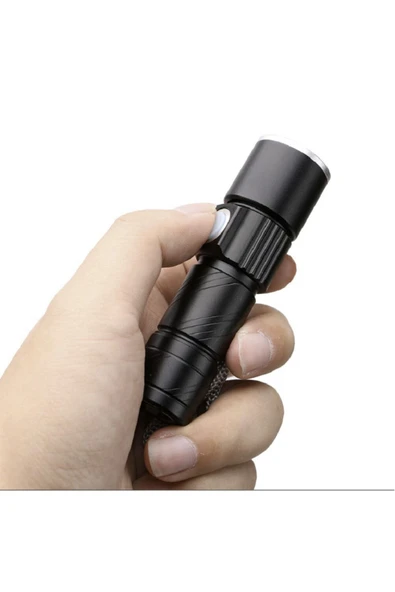 Renkli Çiçekler Parlak Mini Usb Led El Feneri Şarj Edilebilir Su Geçirmez Zumlanabilir Kullanışlı