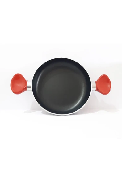 Renkli Çiçekler 22 CM Desenli Teflon Tava Yumurta Melemen Tavası Pişirme Tava - 3