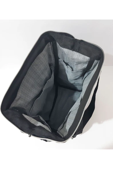 Renkli Çiçekler Sırt Çanta 40x25 CM Siyah Gri Renk Erkek Sırt Çantası - 5